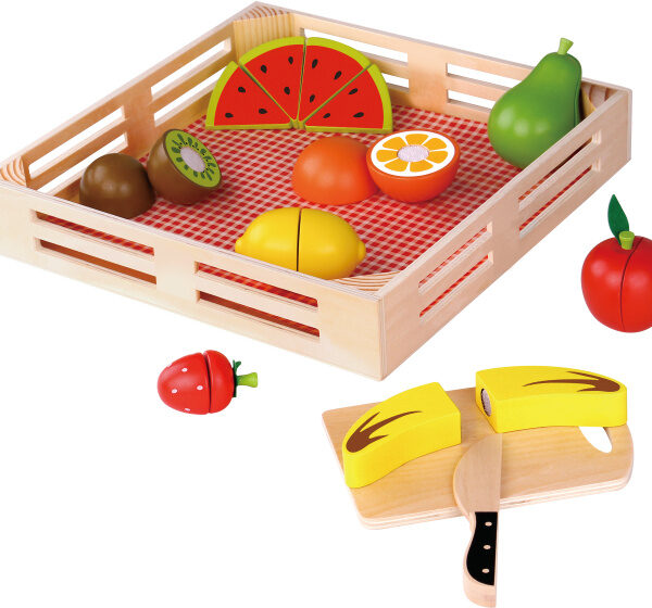 Tooky Toy Houten Fruitkist met Snijfruit 21-delig